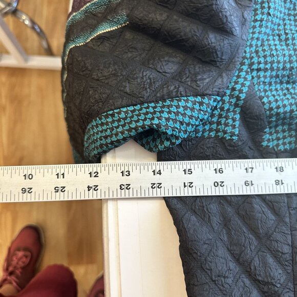 Vtg Womens Jacket Erin Patchwork Large Quilted Texture Turquoise Purple Zip Y2K - Picture 5 of 8